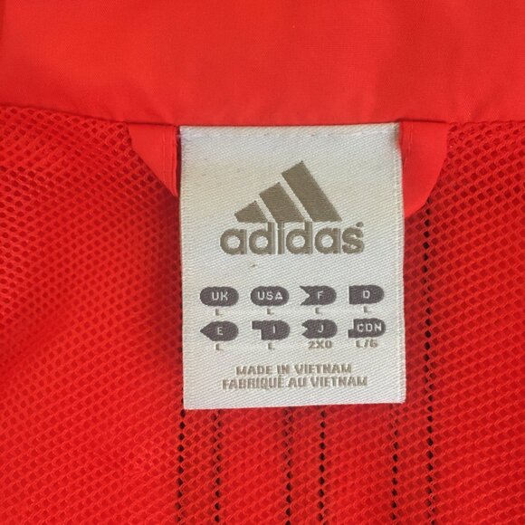 Adidas Jacket Mens Large Navy Orange Windbreaker Full Zip Logo Windbreaker - Picture 12 of 15